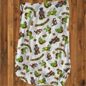 Vintage Franklin Turtle Twin Fitted Sheet 90s Kids Bedding
